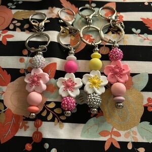 Handcrafted Inspirational Keychains - Pink, Yellow, Black